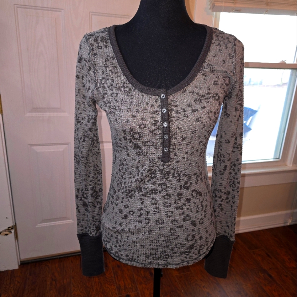 We the free waffle knit long sleeve shirt
